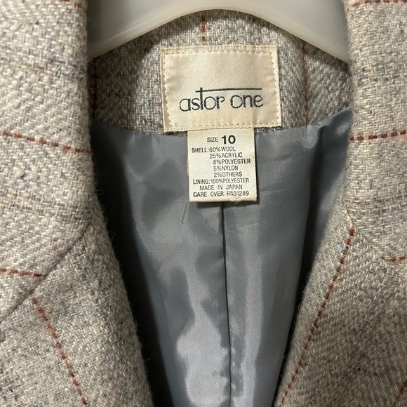 Blazer Astor One Wool blend women’s Buisness grey brown striped lined size 10 - Picture 4 of 9